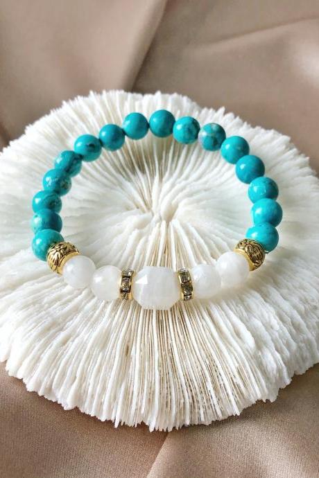 Turquoise & Moonstone Bracelet